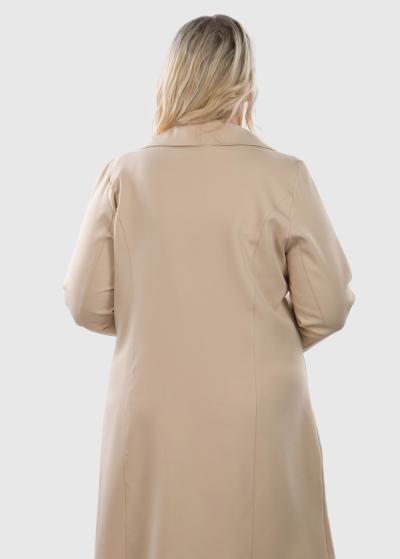 Velia Plus Size dark beige long blazer - back