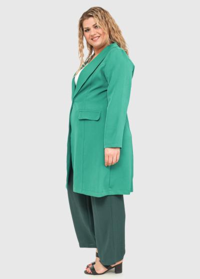 Velia Lielo izmēru zaļa gara žakete - back