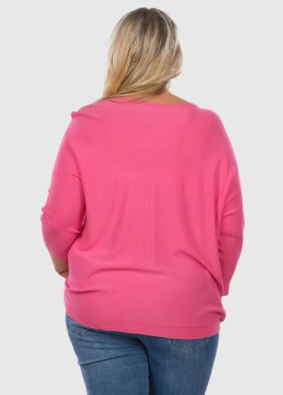 Javiera Plus Size pink women's sweater - back