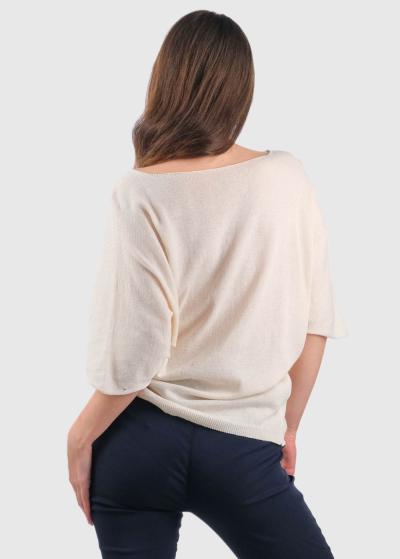 Jimena beige sweater with print - back