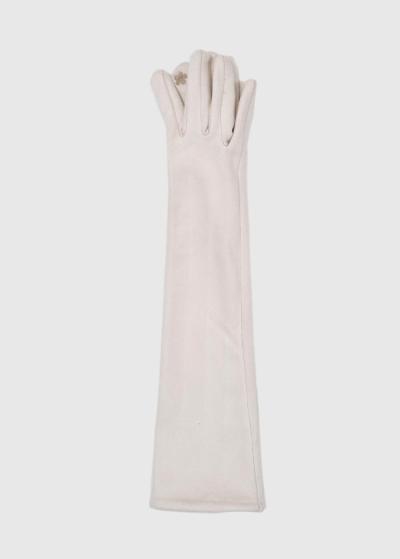 Luna white long gloves - back