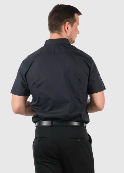 Josué Slim Fit black short sleeve shirt - back