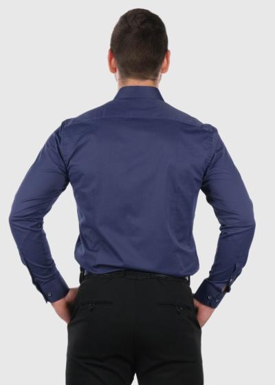 Slim Fit tumši zils vīriešu krekls - back