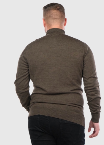 Consalvo Plus Size коричневый свитер с высоким воротом - back