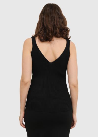 Ayush black top V-neck - back
