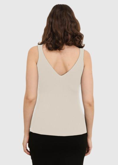 Ayush beige top V-neck - back