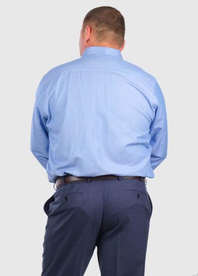 Regular Fit синяя мужская рубашка Большого размера - back