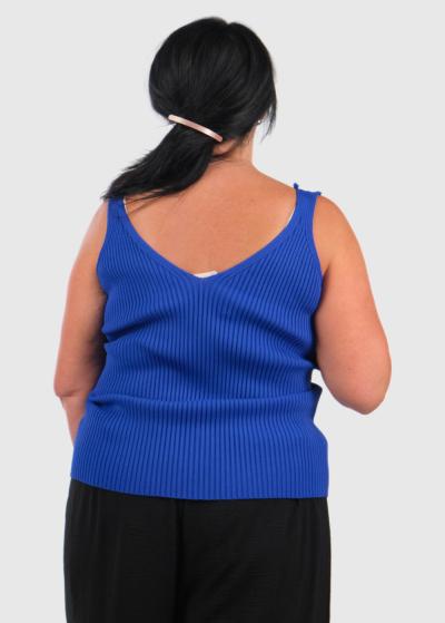 Ayush blue top V-neck - back
