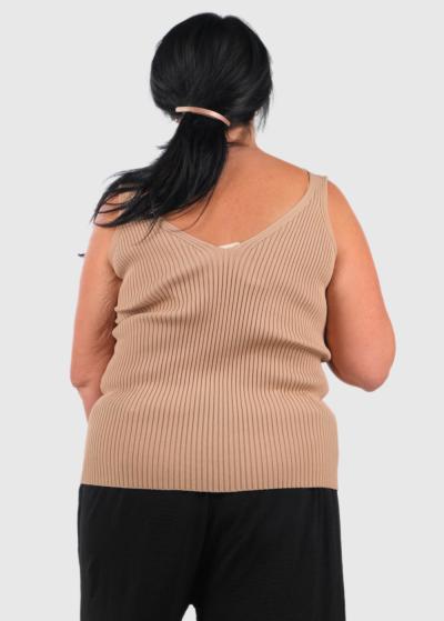 Ayush beige top V-neck - back