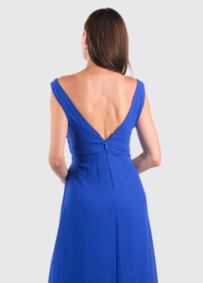 Rufina blue long evening dress - back