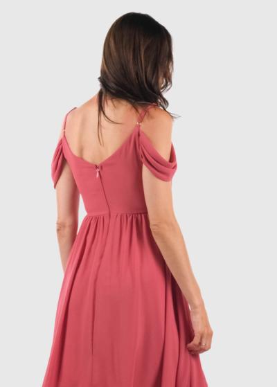 Bonnibel розовое короткое вечернее платье - back