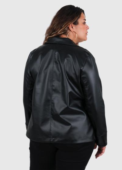 Dagny Plus Size black jacket with pockets - back