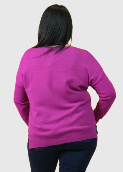Deli Plus Size pink women's sweater - back