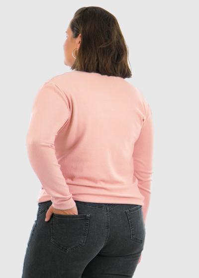 Eulalia Plus Size light pink women's turtleneck - back