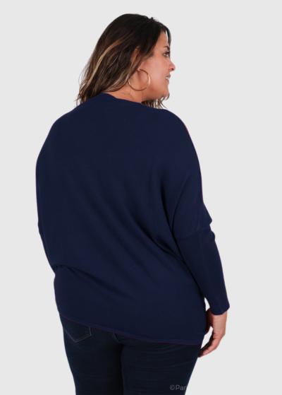 Dariellа Plus Size dark blue womens sweater - back