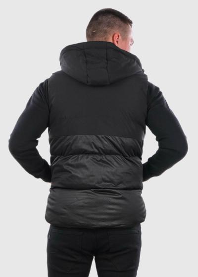 Daemon black men's vest with hood - back