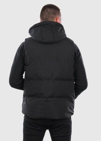 Davis black men's vest with hood - back