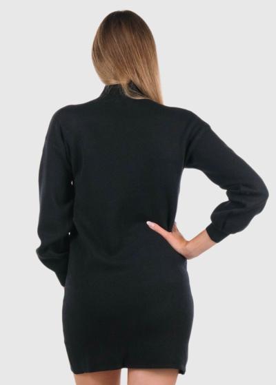 Elnare melna džemperkleita ar augsto apkakli  - back