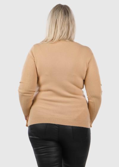 Ilayda Plus Size beige sweater - back