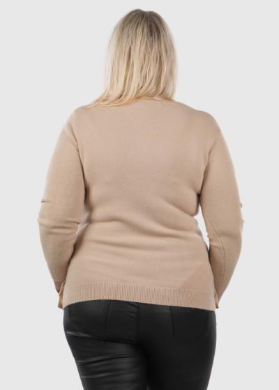 Ilayda Plus Size beige sweater - back