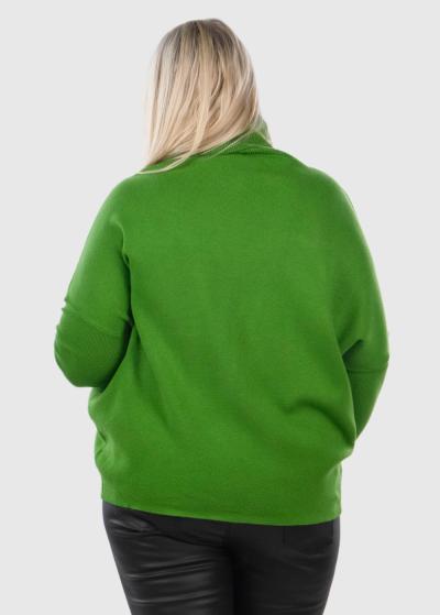 Evi Plus Size green high neck sweater - back