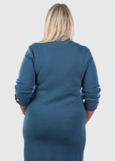 Giza Plus Size dark green sweater dress - back