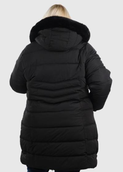 Jale черная теплая куртка Большого размера  - back