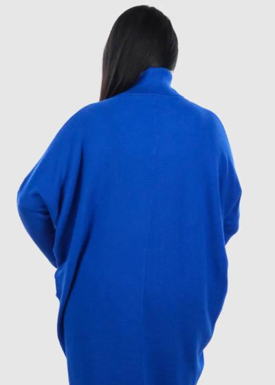 Jurata Plus Size blue high neck sweater - back