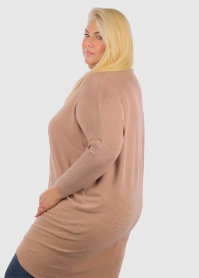 Jurata Plus Size beige high neck sweater - back