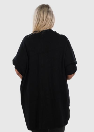 Jonna Plus Size black cardigan with buttons - back