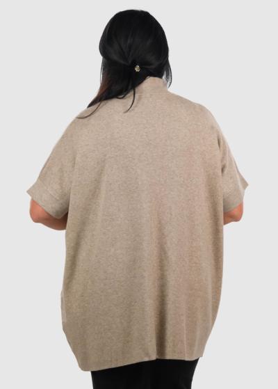 Jane Plus Size beige cardigan - back