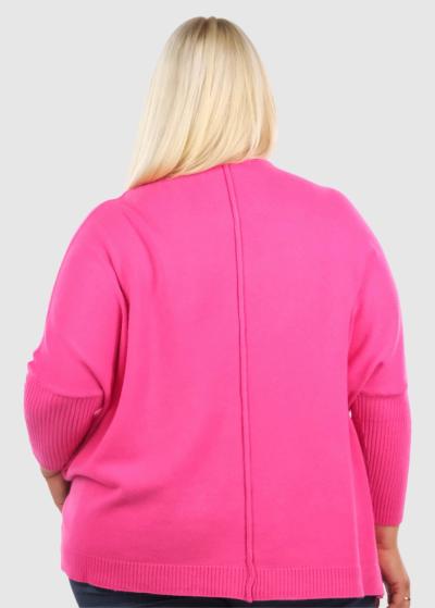 Jarvisa Plus Size pink women's sweater - back