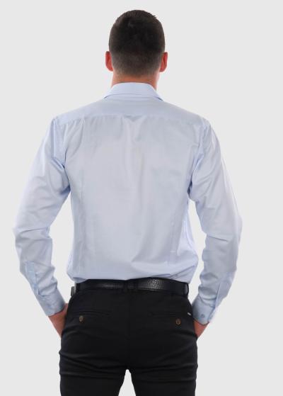 Fahd Slim Fit light blue long sleeve shirt - back
