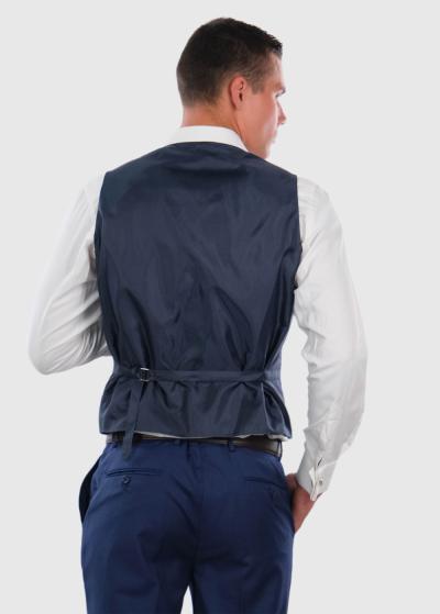 Grell темно-синяя классическая жилетка с цепочкой - back