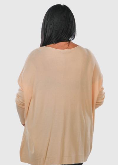 Luminita Plus Size beige sweater - back
