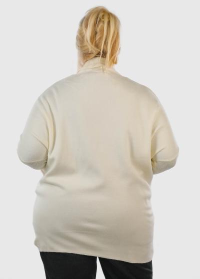 Liseli Plus Size white cardigan with pockets - back