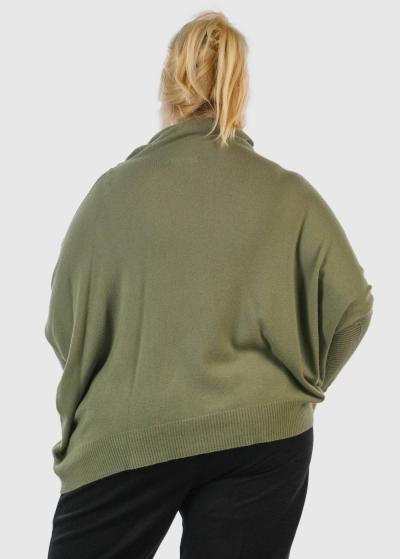 Lidia Plus Size khaki sweater - back