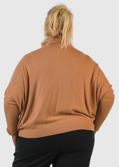 Lidia Plus Size beige sweater - back