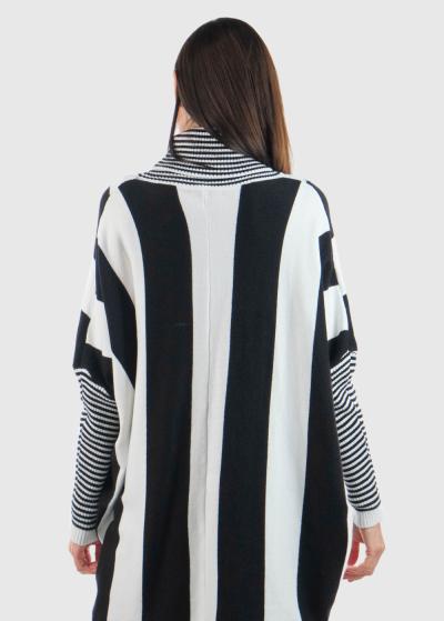 Leila женский свитер в полоску - back