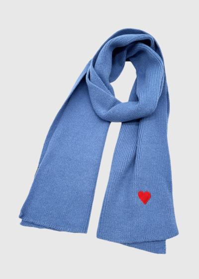 Hope blue scarf and hat with heart - back