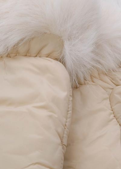 Madi beige fur inserts gloves - back