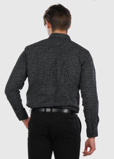 Черная классическая рубашка Большого размера  - back