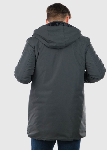 Giosuè dark green mens parka - back