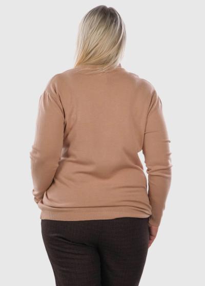 Eulalia Plus Size beige women's turtleneck - back