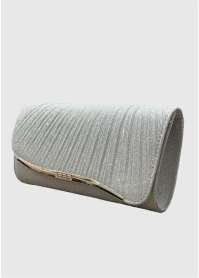 Adali silver fold over clutch - back