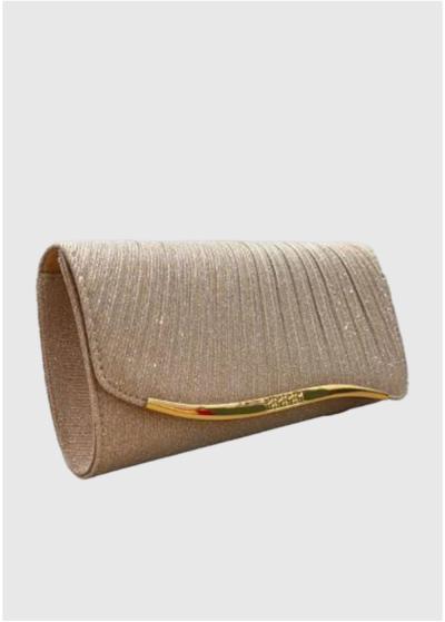 Adali gold fold over clutch - back