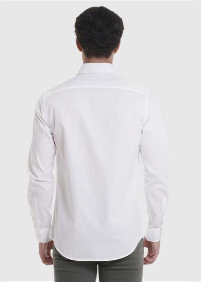 Asgerd Slim Fit white long sleeve shirt - back