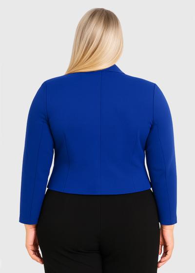 Audrina Plus Size blue cropped blazer - back