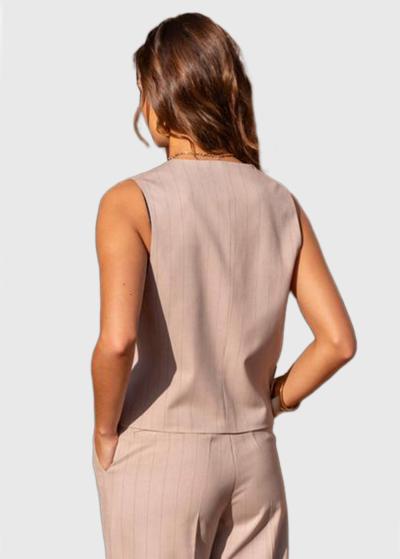 Aira bēša svītraina veste - back