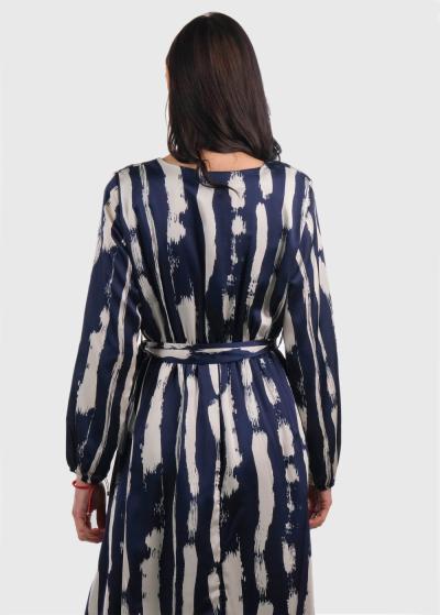 Amela длинное платье с поясом - back